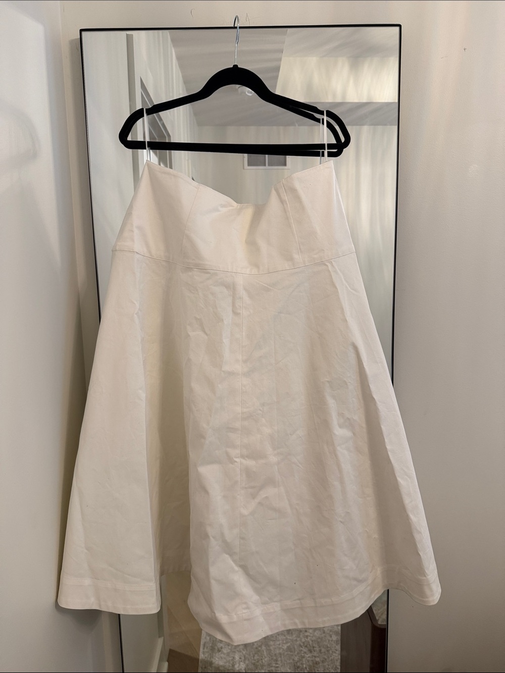 Astr Cream A-Line Skirt with Side Button Detail - Picture 4 of 5